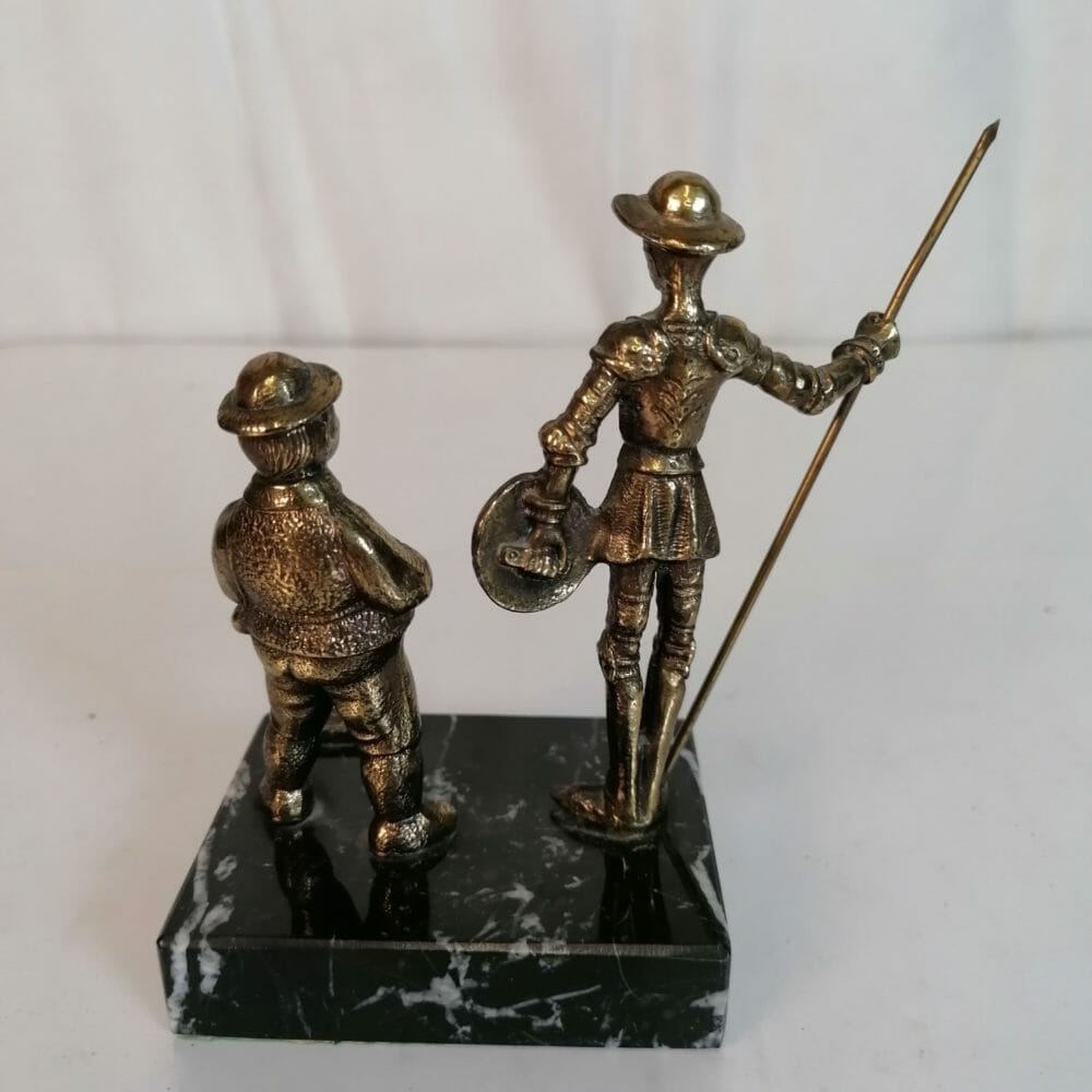 Statuetta di Don Chisciotte in bronzo con Sancho Panza - immagine 4