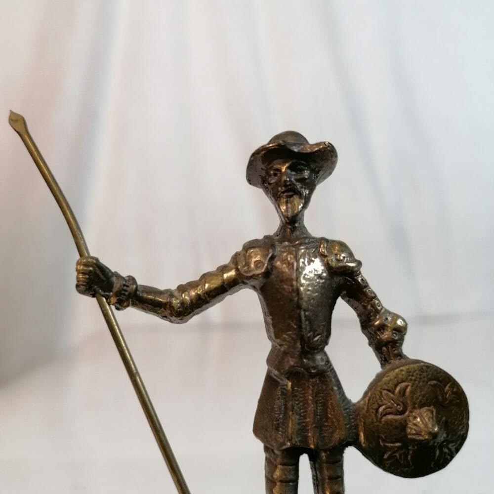 Statuetta di Don Chisciotte in bronzo con Sancho Panza - immagine 5