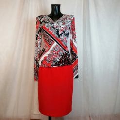 Egon von Furstenberg gonna rossa a tubino