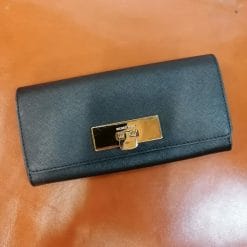 Michael Kors portafogli antracite con dettagli dorat