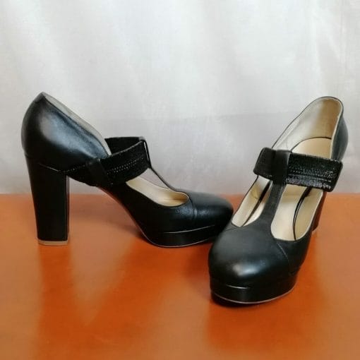 Luciano Soprani scarpe in pelle nera vintage