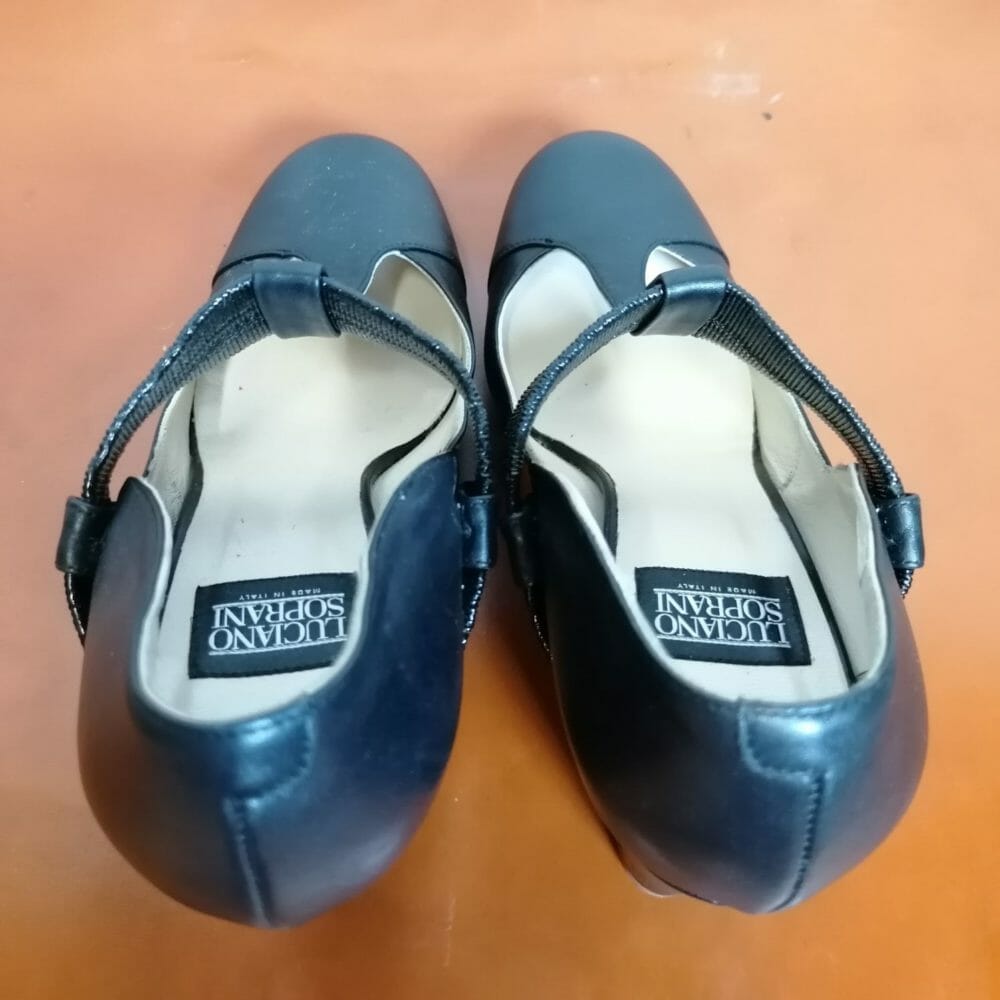 Luciano Soprani scarpe in pelle nera vintage