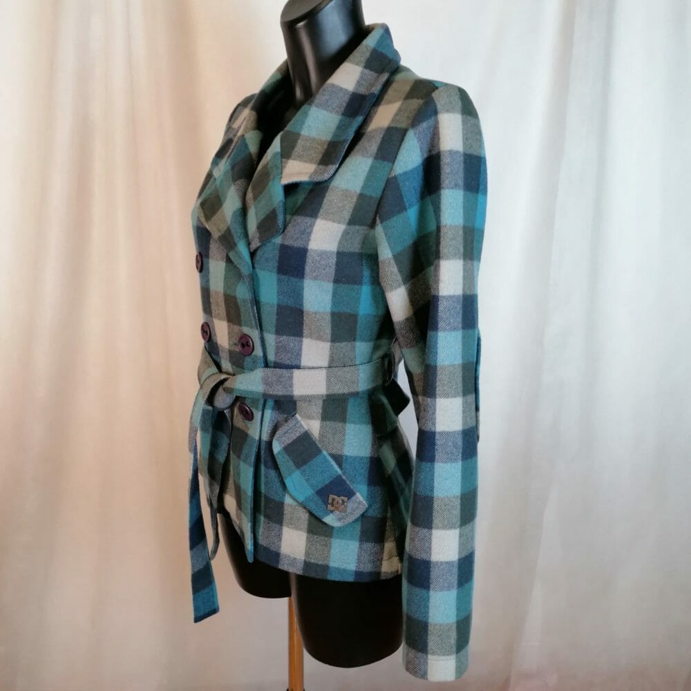 DC giacca doppiopetto a quadri in lana - immagine 2