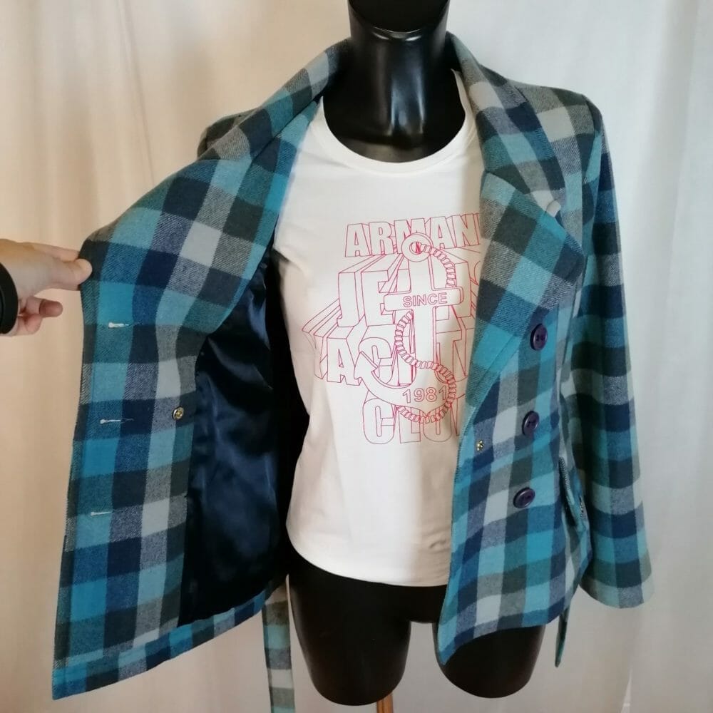 DC giacca doppiopetto a quadri in lana - immagine 4