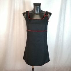 Max&Co abito svasato, smanicato nero con profili rossi