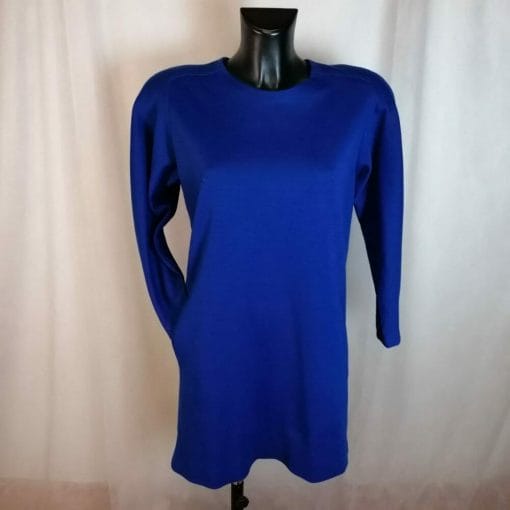 vestito sartoriale anni 80 blu elettrico