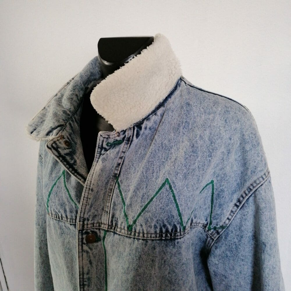 Giaccone di jeans con imbottitura di finto pelo - immagine 2