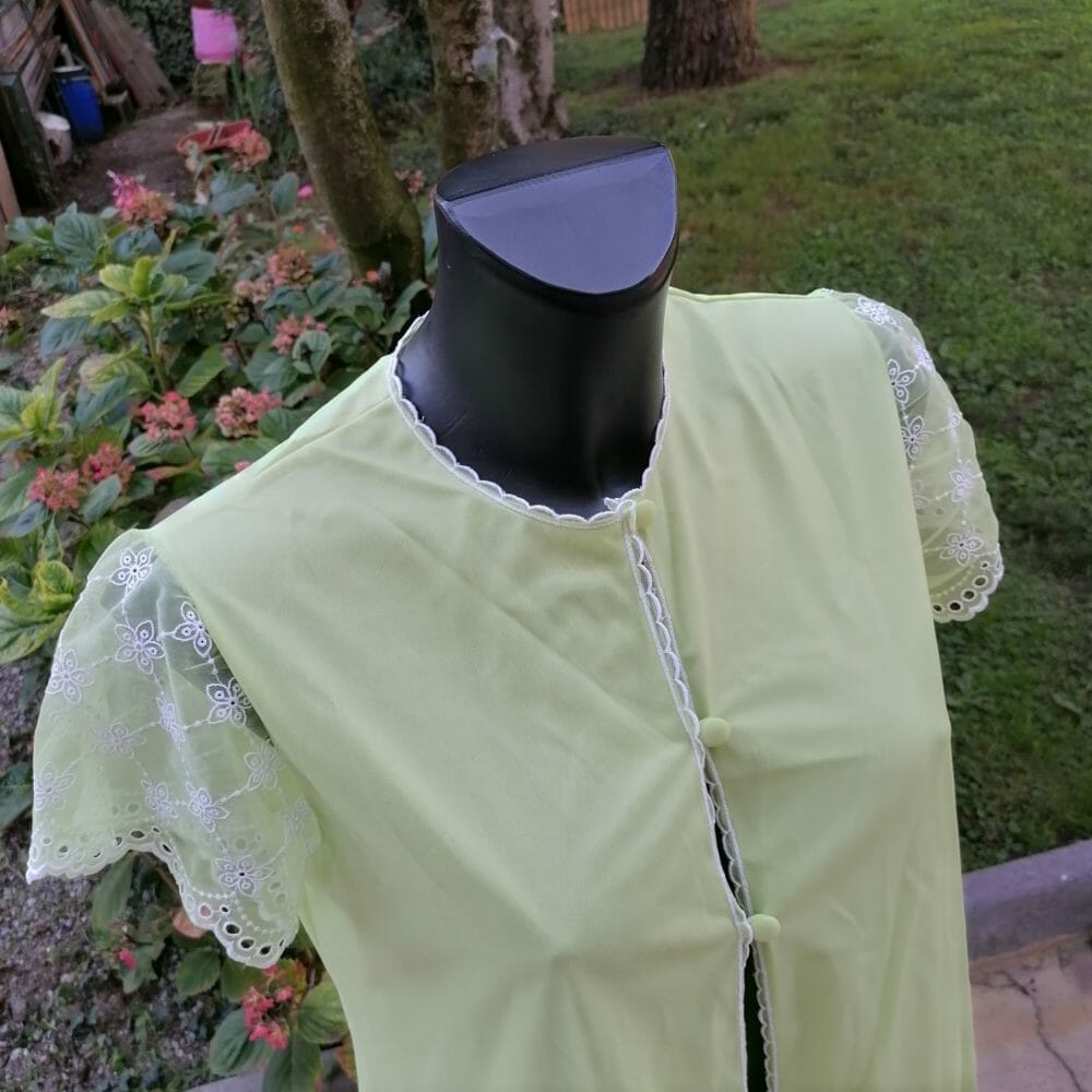 camicia da notte vintage verde