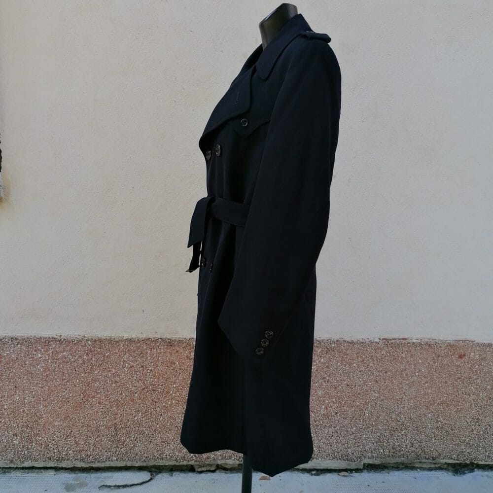 Trench in lana navy, cappotto - immagine 5