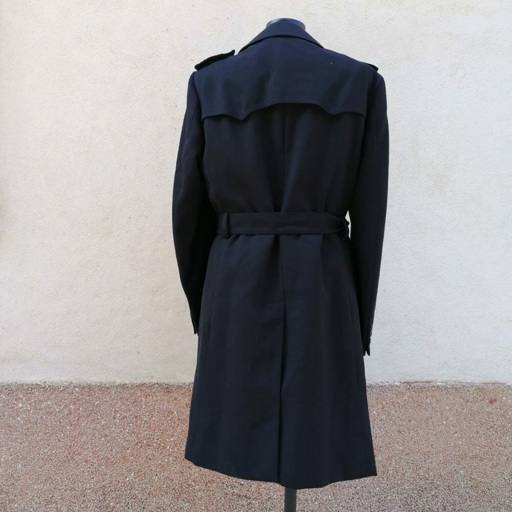 Trench in lana navy, cappotto - immagine 4