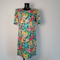 vestito sartoriale in seta a fiori