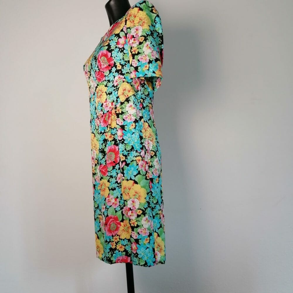 Abito di seta a fiori colori vivaci - immagine 4