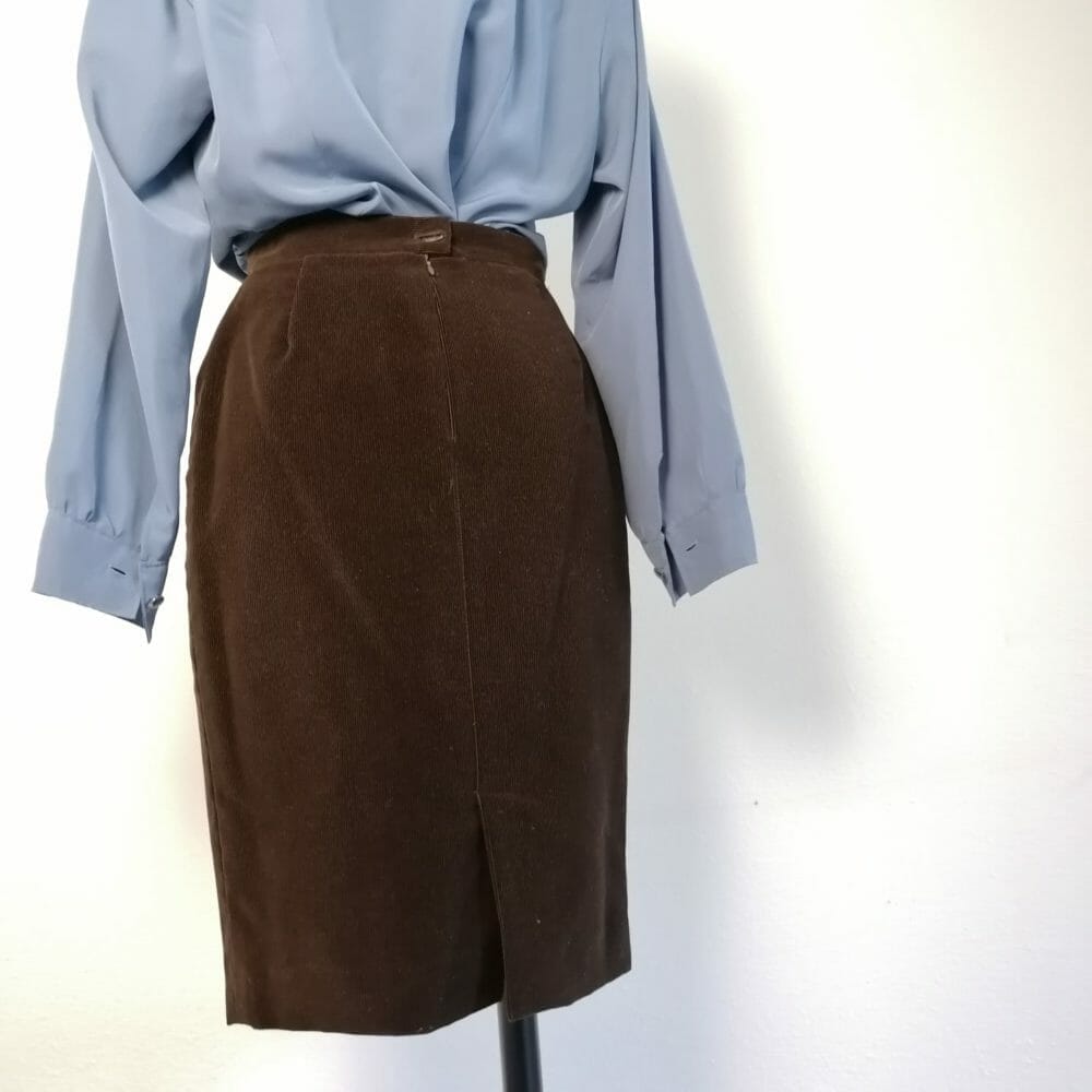 aquascutum tailleur marrone a coste vintage
