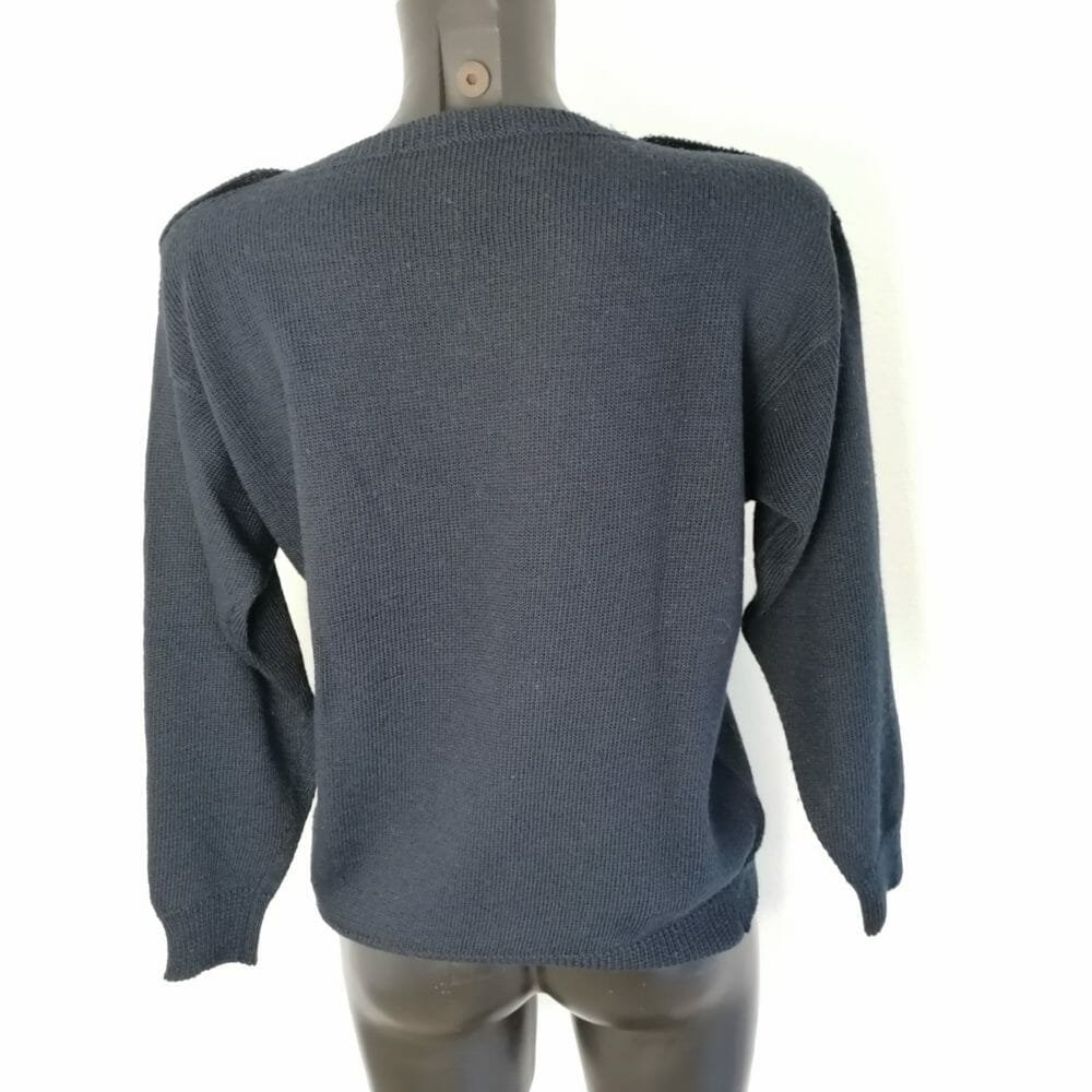 Maglione vintage navy con fiori - immagine 3