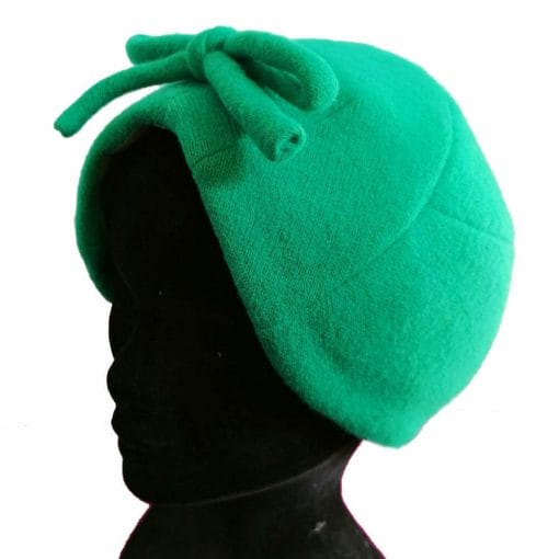 Cappellino retrò in lana verde