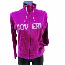 enrico coveri felpa con zip ciniglia rosa