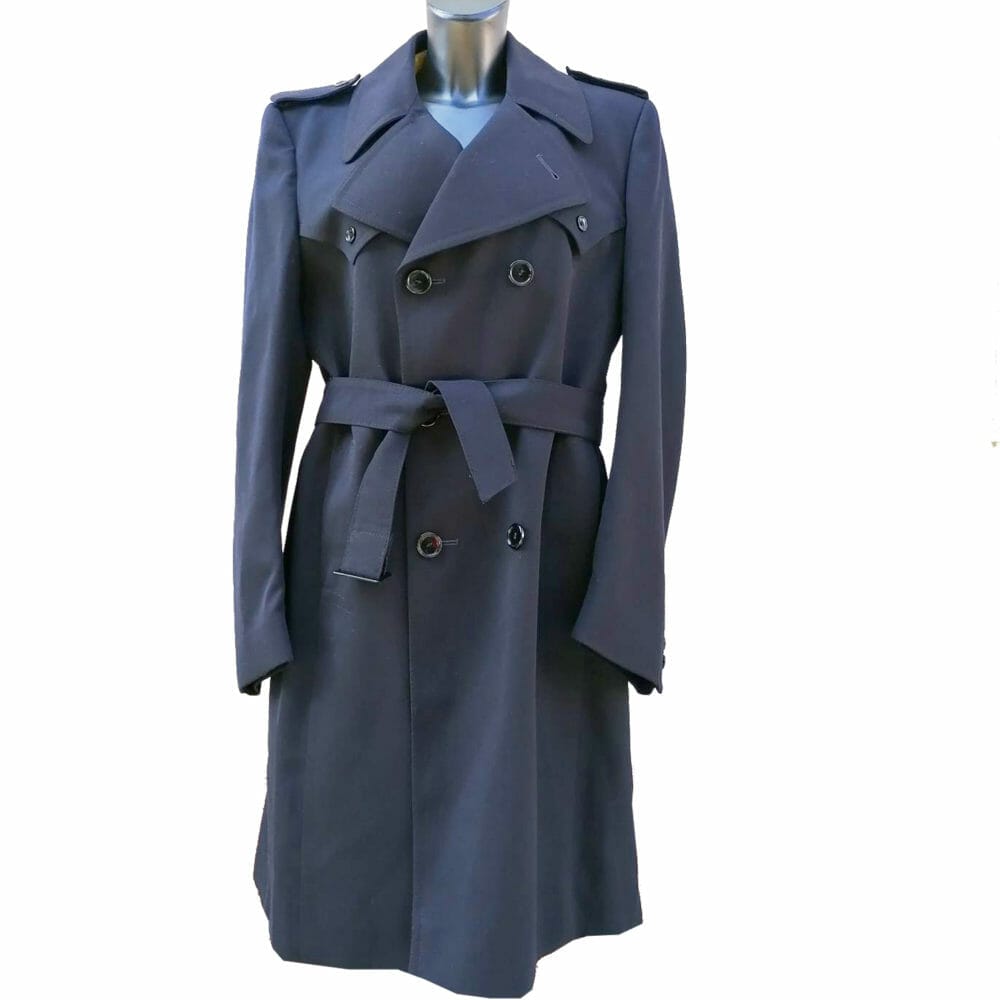 trench cappotto in lana navy