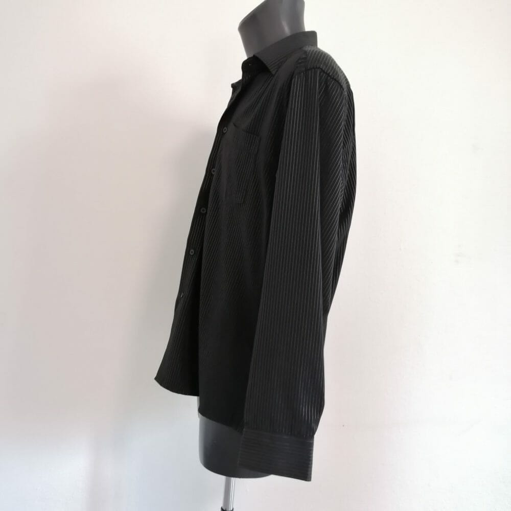 Pura seta camicia da uomo gessata - immagine 3