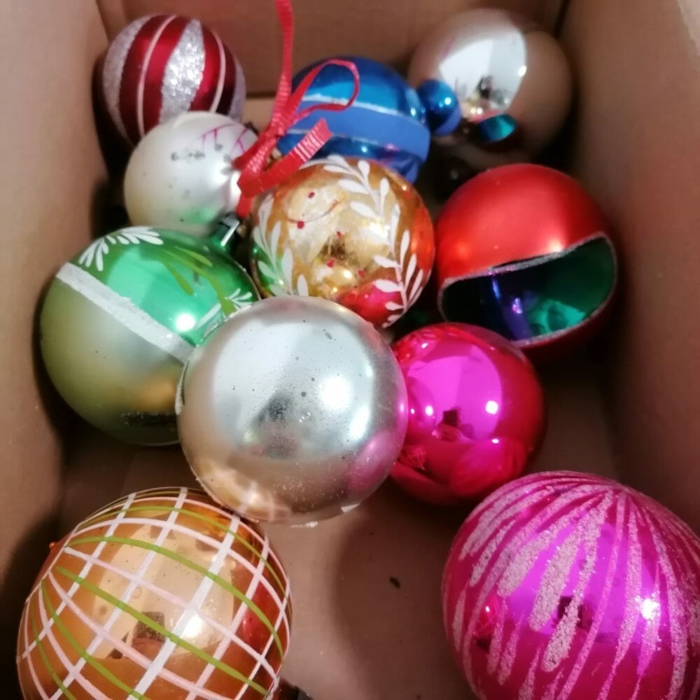 palle di natale vintage in vetro