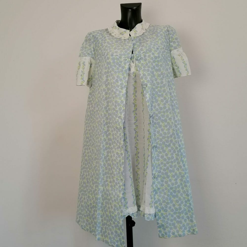 Completo camicia da notte e vestaglia vintage a fiori - immagine 5