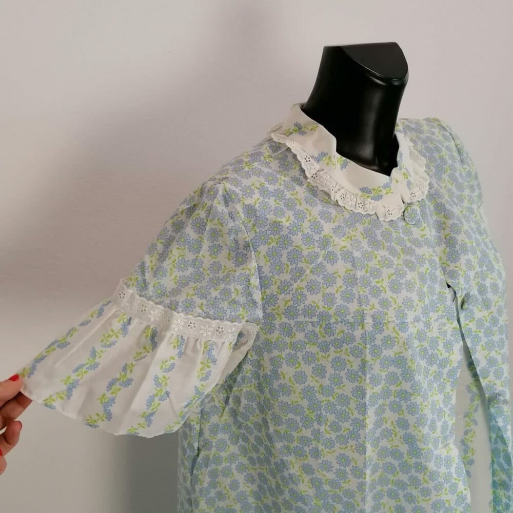Completo camicia da notte e vestaglia vintage a fiori - immagine 6