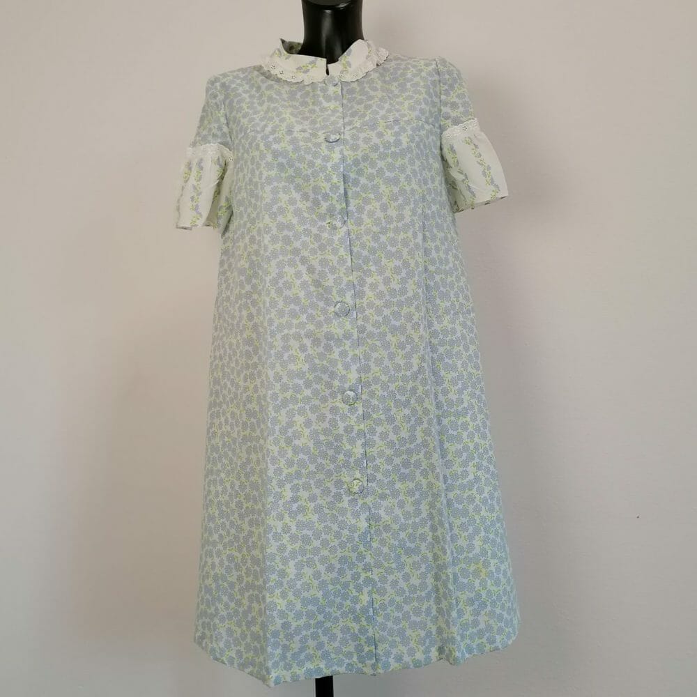 Completo camicia da notte e vestaglia vintage a fiori - immagine 7