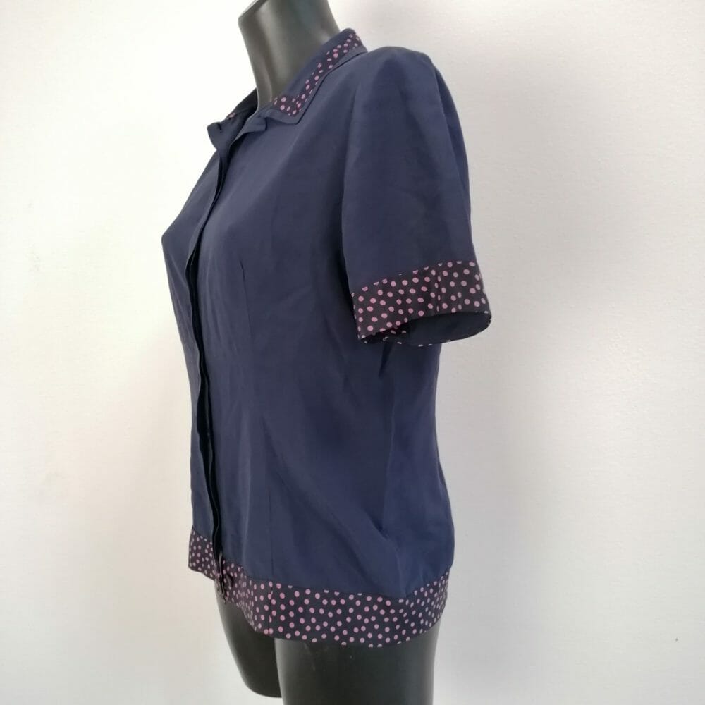 Seta, camicetta handmade pois - immagine 2