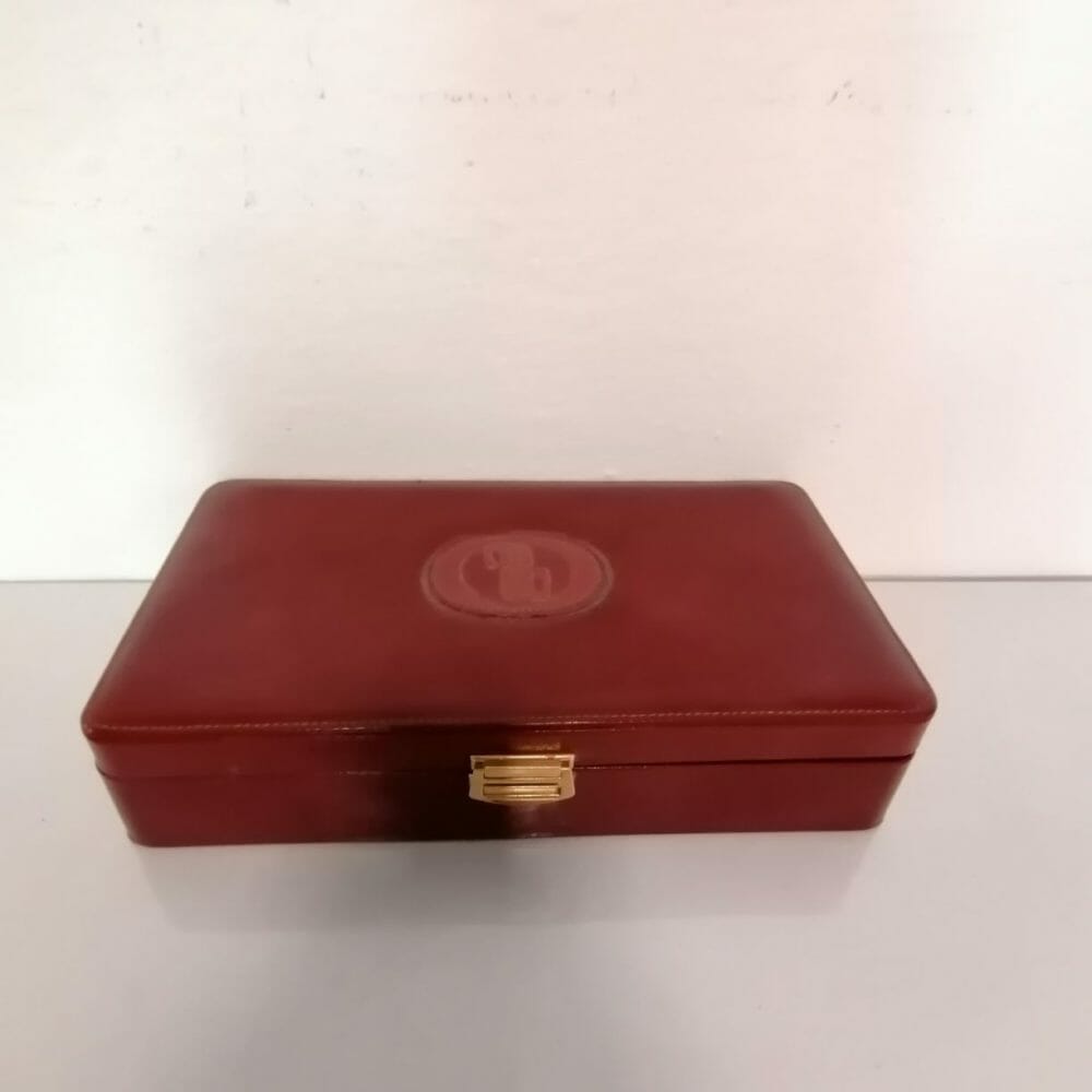 Cofanetto per toilette vintage in pelle con logo - immagine 5