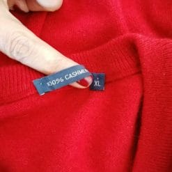 maglione cachemire rosso unisex