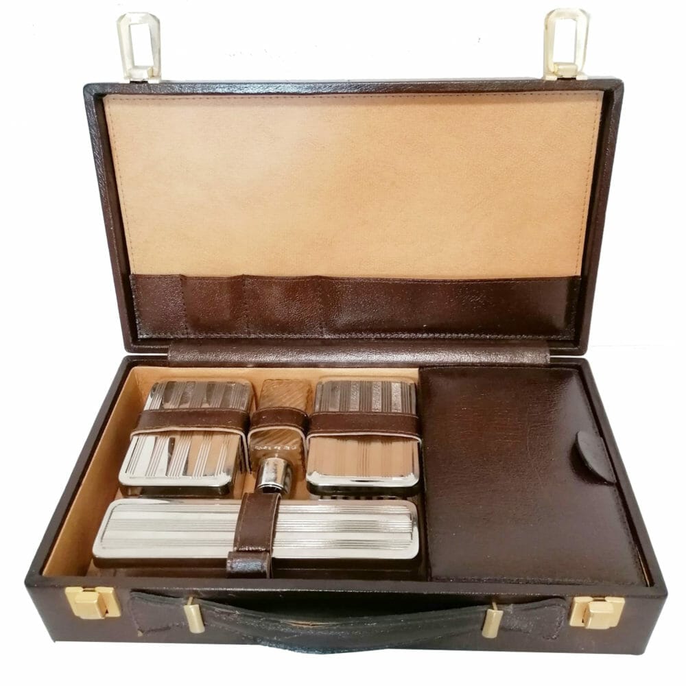 cofanetto toilette pelle vintage