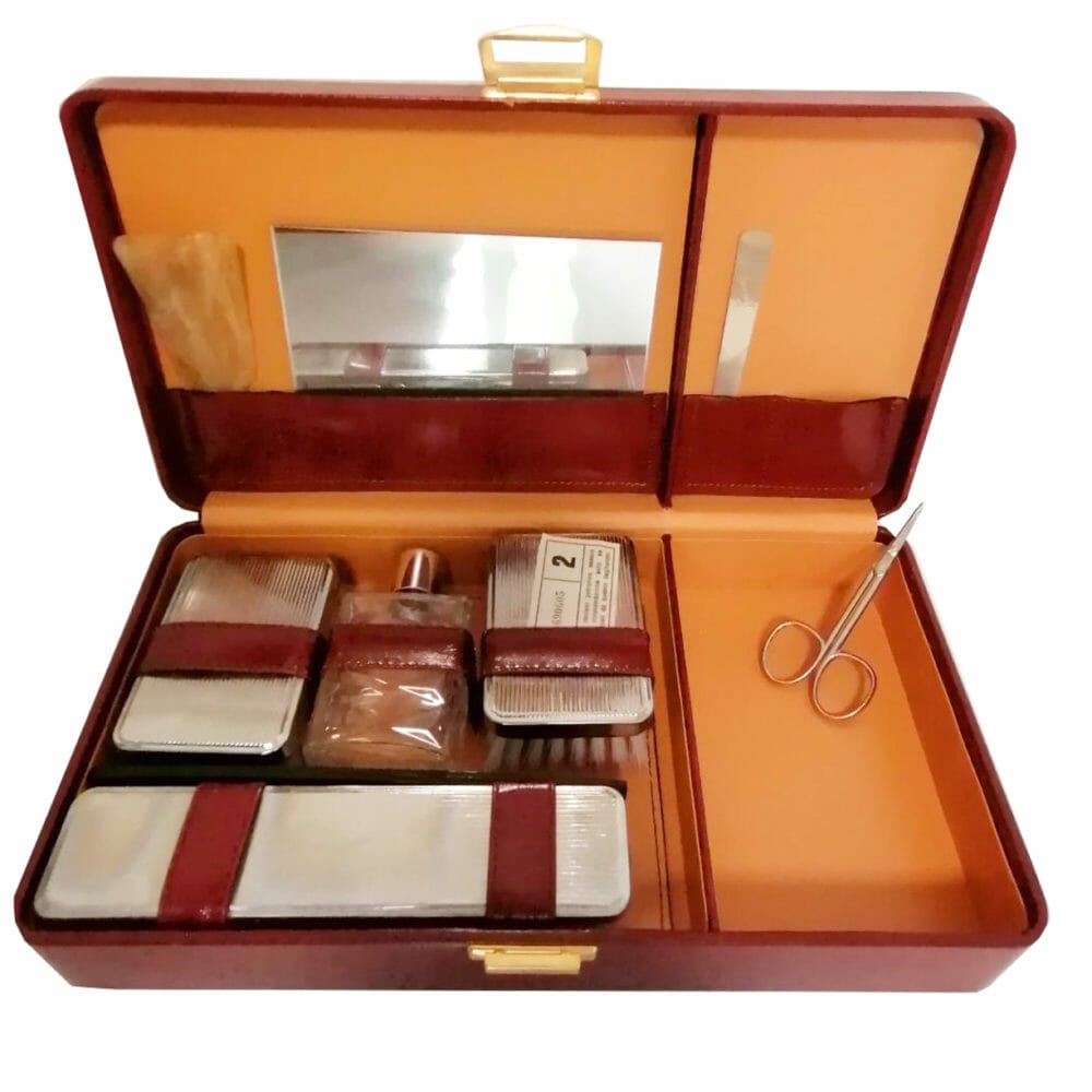 cofanetto toilette vintage in pelle