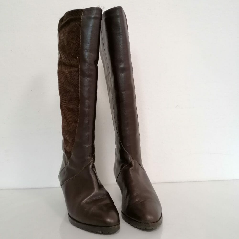 Stivali di pelle con vera pelliccia - immagine 6