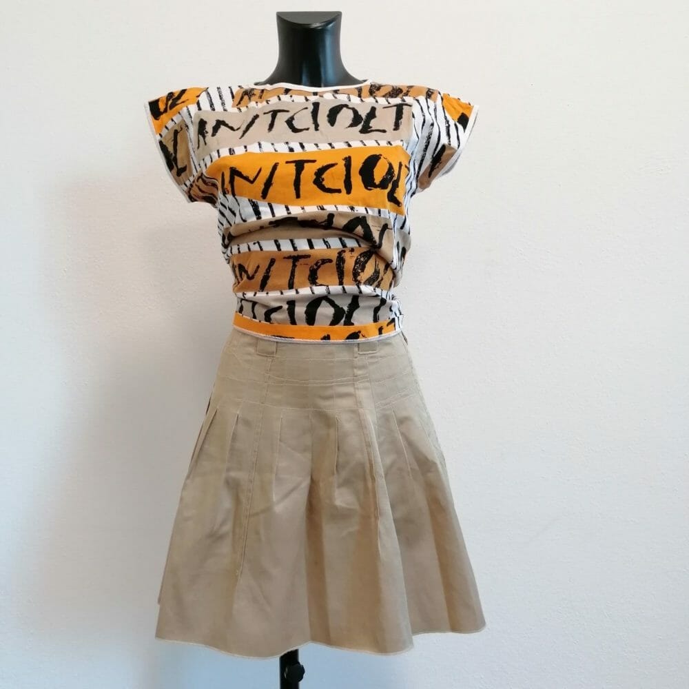 Guru minigonna a pieghe in seta e cotone - immagine 2