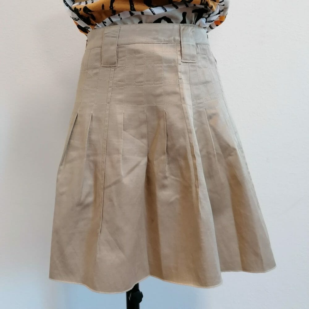 guru gonna in cotone e seta a pieghe