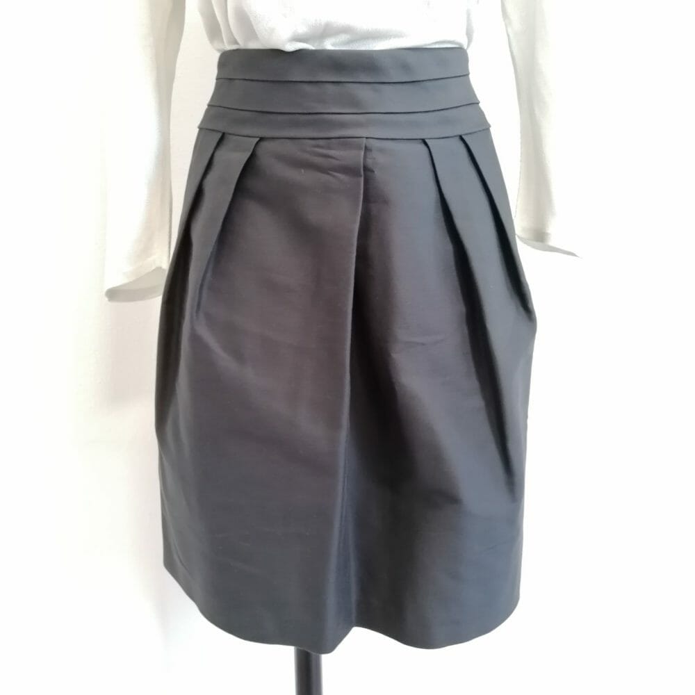 intrend gonna in cotone e seta nera