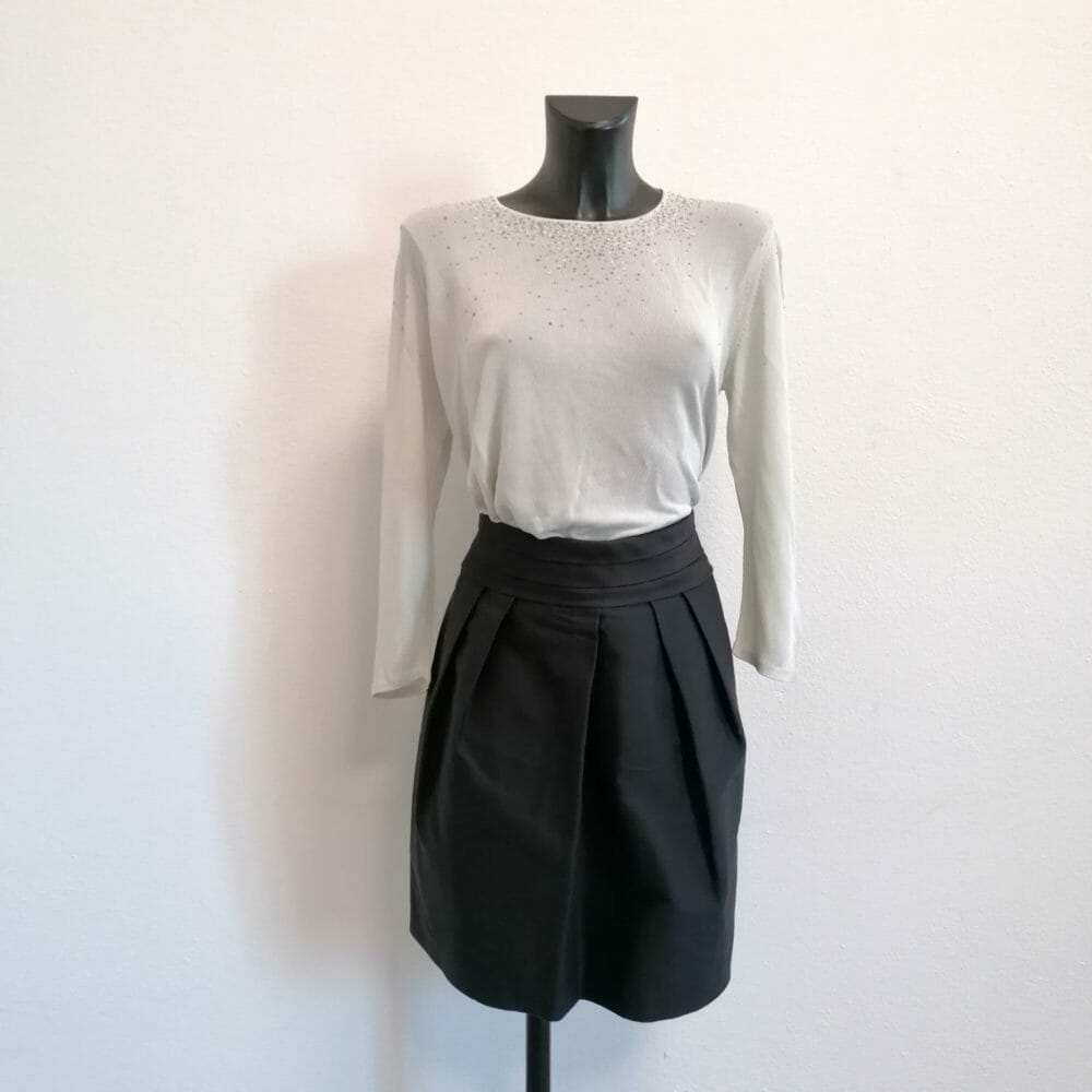 Intrend gonna in seta e cotone nera - immagine 2