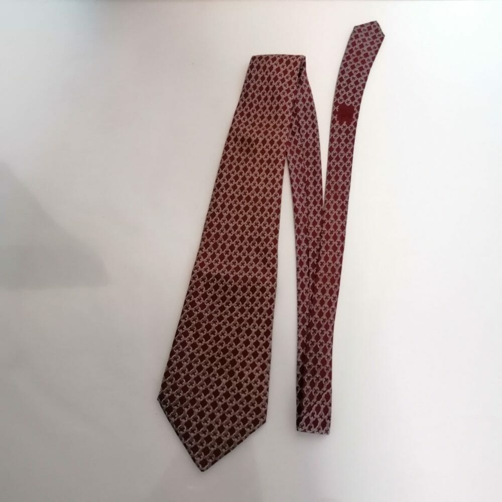 Hermes cravatta in seta rossa - immagine 2