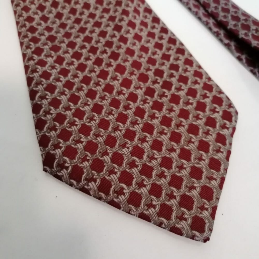 Hermes cravatta in seta rossa - immagine 3
