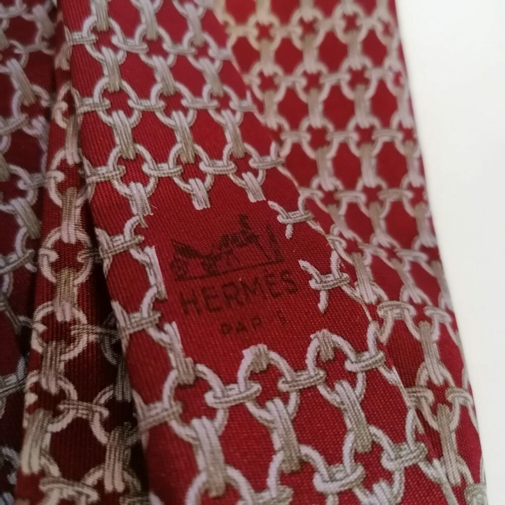hermes cravatta di seta con catene