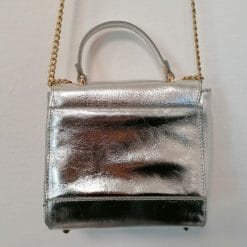 laura di maggio borsetta in pelle argentata