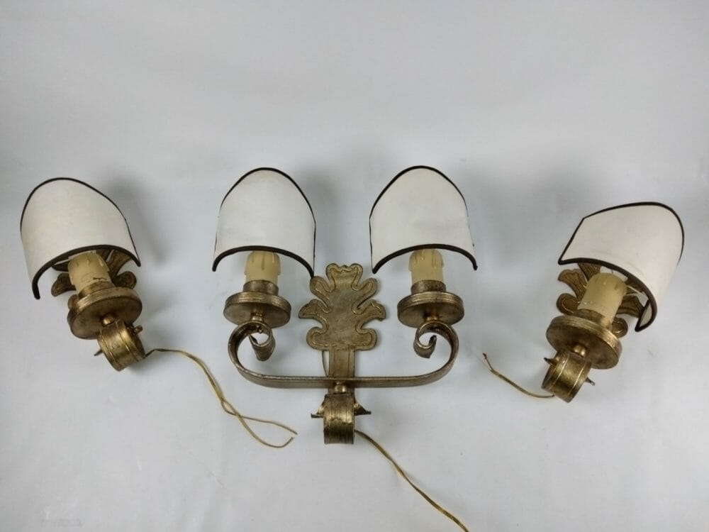 Tre applique in ottone massiccio metà '900