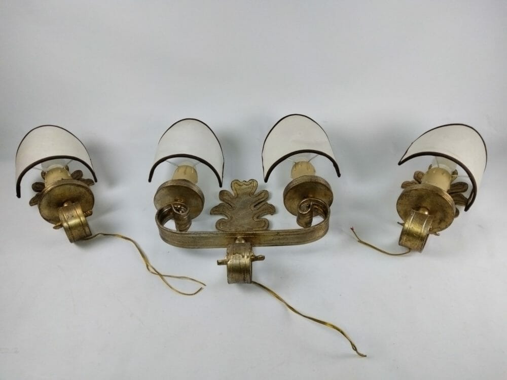 Tre applique in ottone massiccio metà '900 - immagine 3
