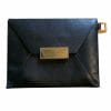 Stella McCartney black envelope, portamonete in vera pelle