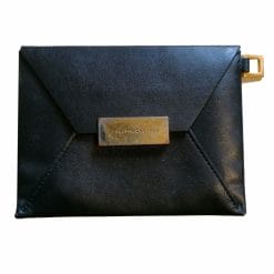 Stella McCartney black envelope, portamonete in vera pelle