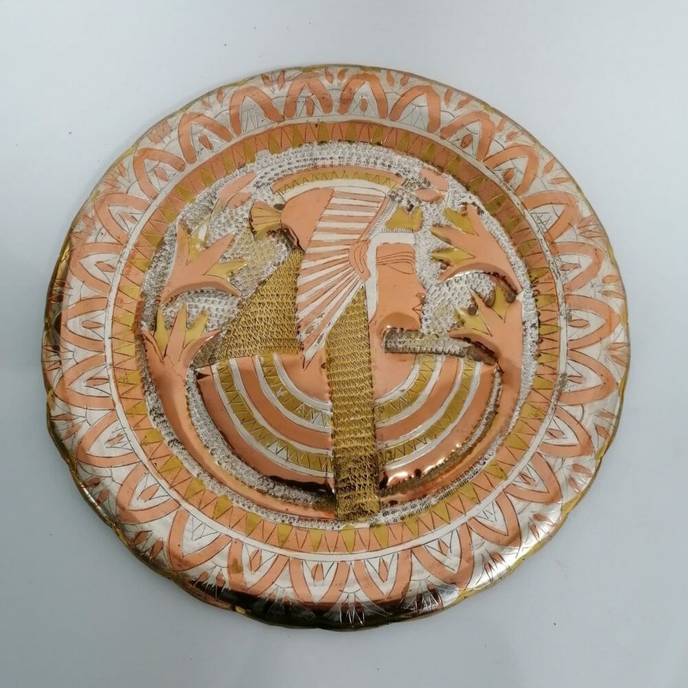 piatto decorativo metallo egitto