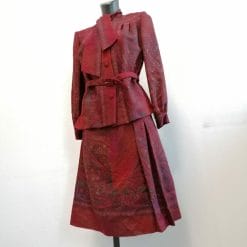 tailleur completo vintage con fiocco al collo