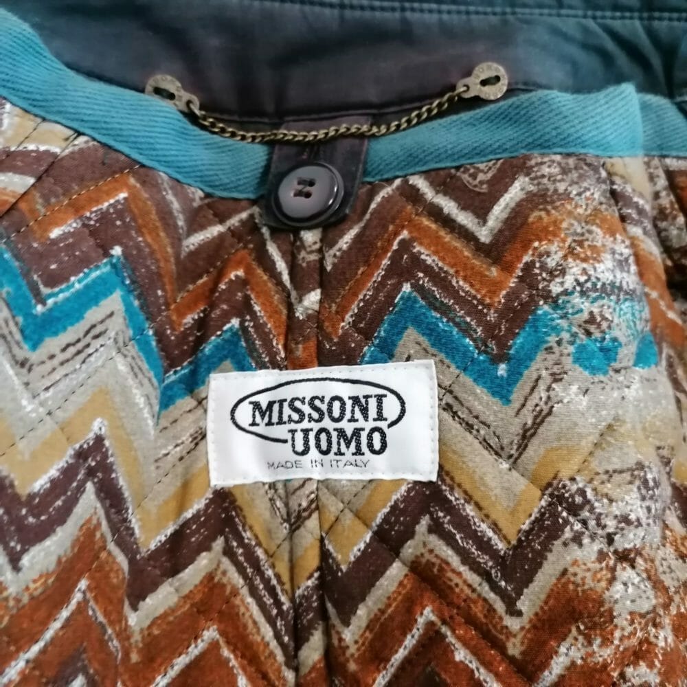 missoni uomo trench imbottito verde