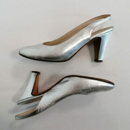 scarpe con tacco argento vintage