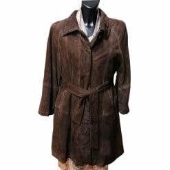 cappotto scamosciato con vera pelliccia