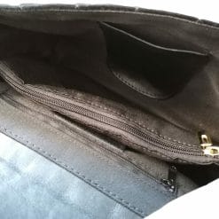 borsa in vellutino trapuntato nero e oro